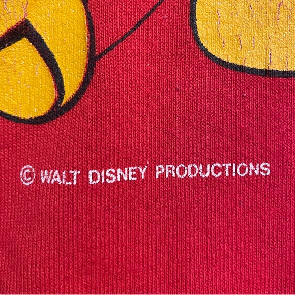 Vintage 80s Disney Mickey Mouse Red Crewneck Jerzees Pullover Sweatshirt - Picture 3 of 8